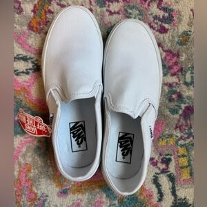 NWT white slip-on vans